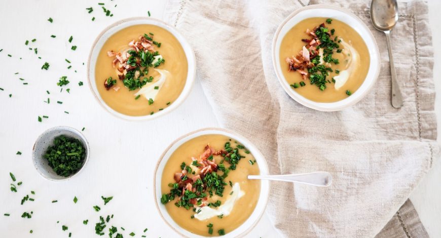 Smokey Bacon Broth and Potato Soup 