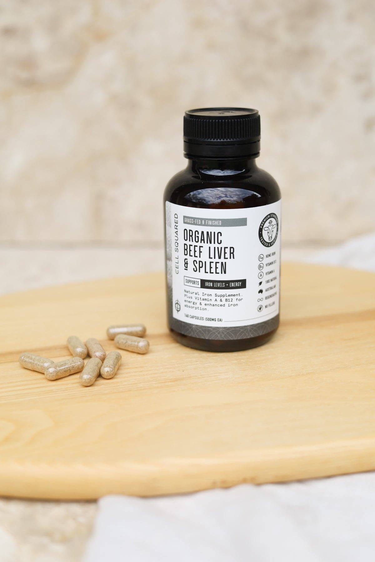 Organic Beef Liver & Spleen Capsules - Cell Squared