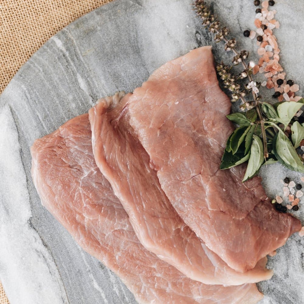 Regeneratively Farmed Pork Schnitzel Cut