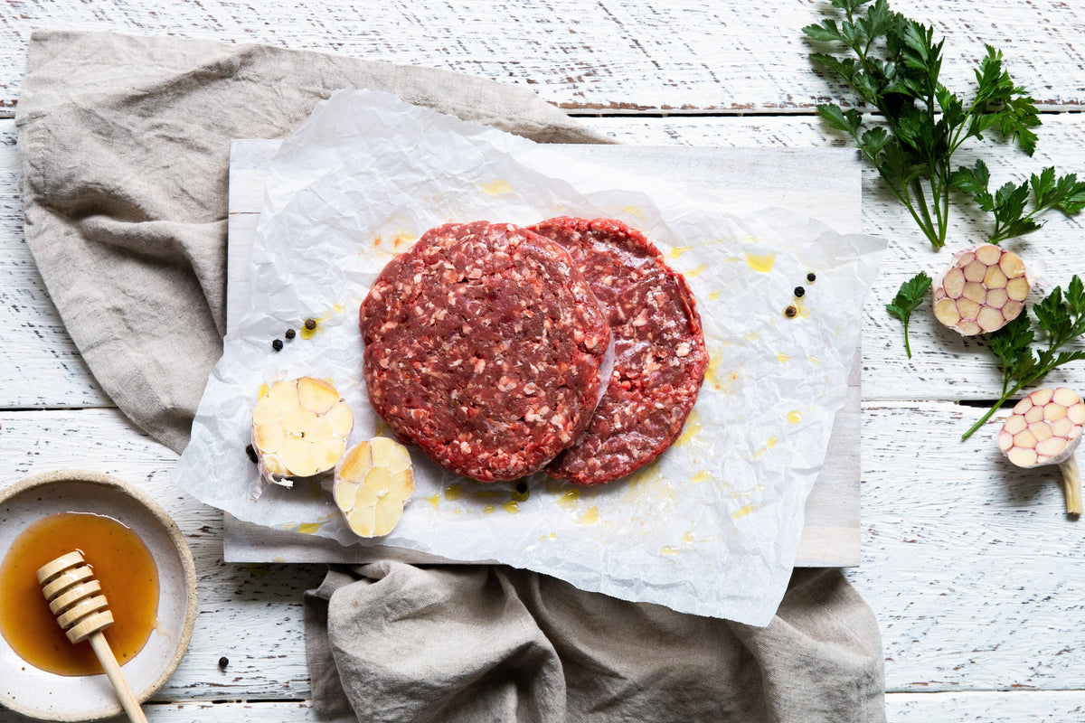 Organic Beef, Honey & Garlic Rissoles