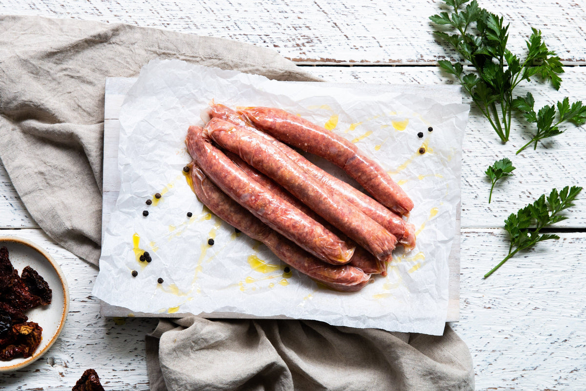 Organic Beef & Semi Dried Tomato Sausages